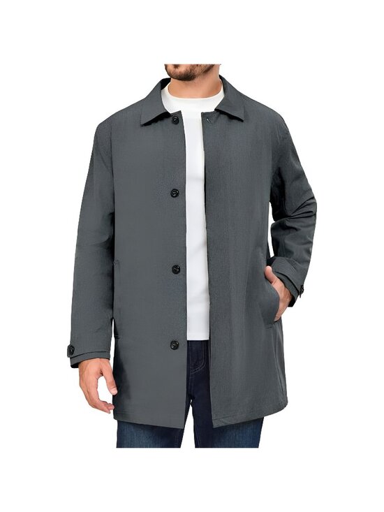 Other - Men's Waterproof Mid-Length Trench Coat, Lightweight Rain Coat